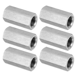 PATIKIL M12 x 1-Pitch 304 Stainless Steel Hex Coupling Nuts, 6Pcs 35mm/ 1.4" Length Fully Threaded Rod Coupling Nut Studding Connector Fasteners, Silver Tone