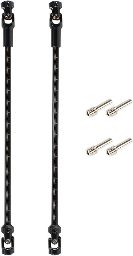 SCX10 Drive Shaft 2PCS SCX10 Driveshaft Stainless Steel Rear Front Driver Shaft 68-229mm Cut to Length for 1/10 RC Crawler LCG Rig Sportsy Scalers GSPEED Capra SCX10 Pro Element DIY SCX10 (Black)