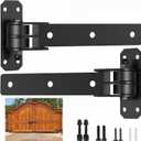 Heavy Duty Gate Hinges, 900 Lbs Capacity and Sealed Built-in Ball Bearings | 13" Bolt-On or Weld-On Hinges, 180° One-Way Open Gate Hinges for Wooden/Metal Gates,Driveway Gates,Fence, Sheds( Matte black)