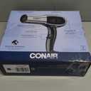 Conair Hair Dryer, 1875W Full-Size Hair Dryer with Ionic Conditioning, Blow Dryer, Tourmaline Ceramic Technology for Quick Drying, Black/Chrome