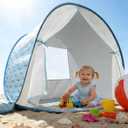 Baby Beach Tent, 2026 Upgrade Pop Up UPF 50+ UV Protection Sun Shelter Canopy with Mosquito Net Portable Outdoor Shade Summer Essentials for Babies & Toddlers- Blue