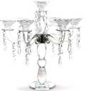 allgala Crystal Candle Holder - 7-Arm 14 Inch Crystal Taper Candlestick Candelabra - Centerpiece for Home Wedding Event and Party Festival