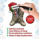 2 x Custom DIY Name Army Christmas Ornaments for Xmas Tree, Military Christmas Ornaments, Veteran Boots, Army Man Ornament, Gifts for Men, Soldier, Dad, Grandpa, Veteran