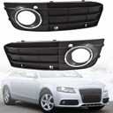 2Pcs Front Bumper Fog Light Cover Grilles Left and Right Side Replacement for A4 Regular Edition 2009-2012