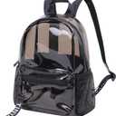 TINYAT Small Clear backpack for Women See Through Clear Bag Cute Transparent Backpack for Work, Concerts, Sports, Travel