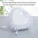 Lace Pillow for Weddings White Wedding Ring Bearer Pillow Heart Shape White Wedding Ring Bearer Pillow Ring Bearer Cushion Wedding,for Wedding Ceremony Engagement Proposal Ring Holder (#1)