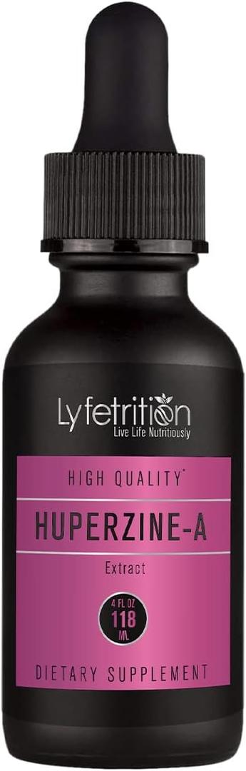 Lyfetrition Huperzine- A Supplement 380 mg, 4 Oz Liquid, 220 Servings, Made in USA, Quick Absorption, Quality Potent Ingredients, Third-Party Tested, Non-GMO, GMP Certified, Cruelty-Free Products