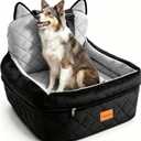 Dog Booster Car Seats for S/M Dogs Up to 35lbs,Pet Car Seat/Travel Bed with Washable&Removable Cover,Storage Pockets,Dog Safety Belt and Elevated Cushion Fits in Front/Back Seat