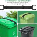 Metal Non-Slip Double Claw Trash Can Lid Lock, Adjustable Animal-Proof & Windproof Garbage Can Lock, Universal Fit for 28-96 Gallon Outdoor Bins (1)
