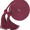 SAMDEEMI Solid & Multi-Color Graduation Honor Cord Rope with Tassel, 68" Long for High School College Graduation Ceremony, Maroon