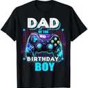 Dad of The Birthday Boy Matching Video Game Birthday Party T-Shirt, M