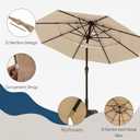 10ft 3 Tier Patio Umbrella, Outdoor Market Table Umbrella with UPF 50+ Vented Canopy, 8 Sturdy Ribs, Easy Push Button Tilt and Crank, Windproof for Deck, Pool, Backyard and Garden