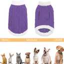 Small Dog Sweaters with Leash Hole Turtleneck Dog Sweaters Knitwear Boys Girls Warm Soft and High Stretch Pet Clothes for Fall WinterPet Shirts for Kitten Puppy Purple Large