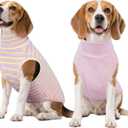 Kuoser 2 Pack Dog Sweater, Soft Dog Sweaters for Small Medium Large Dogs, Sleeveless Pet Fleece Vest,Puppy Pullover Sweatshirt for Boys & Girls, Turtleneck Dogs Winter Coat Clothes (Pink)