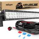 Nilight LED Light Bar 22Inch 120W Spot Flood Combo Off Road Lights Driving Fog Pods with 16AWG Wiring Harness Kit-1 Lead for Van Camper Car Pickup Golf Cart ATV UTV SUV Truck Boat 4x4