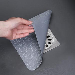 Silicone Tub Stopper Floor Drain Cover,2 Pieces Sewer Anti-Odor Mat Deodorizing Drain Plugs for Kitchen,Bathroom and Laundry(6x6 inch) Grey