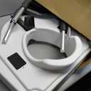 Drive Medical 2-in-1 Raised Toilet Seat with Removable Padded Arms - Elevated Bathroom Safety Support - Secure Locking Attachment - Easy Height Assistance - Durable Construction, Standard Toilets