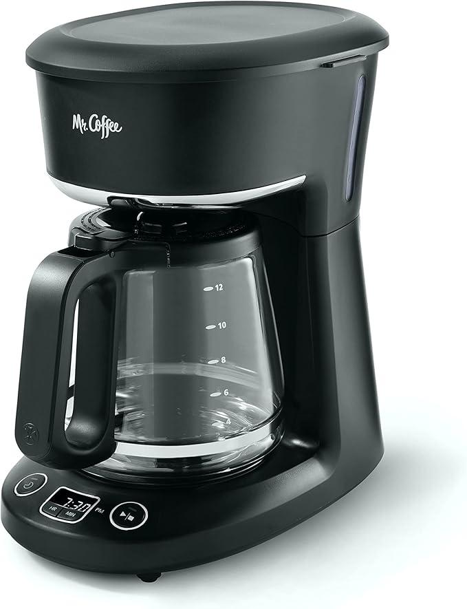 Mr. Coffee 12-Cup Programmable Coffee Maker | Coffee Machine with Automatic Pause and Reusable Filter | Black