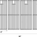 Stainless Steel Cooking Grill Grates Replacement for 16517 Bull BBQ Angus, Brahma, Lonstar Select, Outlaw Steer Premium, Lonestar Select, 7 Burner Premium, 19.25" x 30"