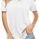 Womens Tops Dressy Casual V Neck Short Sleeve Lace Splice T Shirts Cute Fashion Clothes 2025 Large