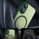 2 x SPIDERCASE Designed for iPhone 16 Case, Magnetic Translucent [2+Tempered Glass Screen Protector] [Camera Protection] Anti-Fingerprint Anti-Scratch for iPhone 16 6.1, Green