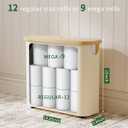 Toilet Paper Basket 24L, Toilet Paper Storage with Lid for up to 9-12 Rolls, Waterproof Bathroom Storage Organizer Bin Containers with Bamboo Lid, Non-Slip Bottom (Beige)