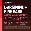 L-Arginine 1800mg with Pine Bark Extract 100mg Per Serving, 30 Servings | Nitric Oxide Supplement with Pine Bark and L-Arginine for Men, Performance Supplement for Men's Health, Vegan, 90 Count