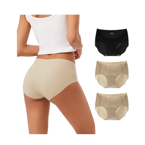 INNERSY Women's Seamless No Show Hipster Panties Invisible Light Underwear 3-Pack M