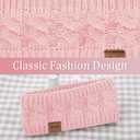 Loritta Womens Ear Warmers Headbands Winter Warm Fuzzy Cable Knit Head Wrap Fleece Lined Gifts (Pink)