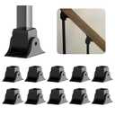 Sidasu 10-Pack Iron Baluster Swivel Shoes Black
