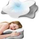 Cervical Neck Pillow, Ergonomic Memory Foam Pillow for Neck Pain Relief with Dual-Height Design, Breathable Cover, Neck Support for All Sleepers