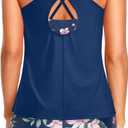 Holipick 3 Piece Tankini Swimsuits for Women Tummy Control Bathing Suits Swim Tank Top with Bra Boy Shorts Teen Swimwear 2026 (Blue, 22W)
