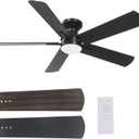 52" Ceiling Fans with Lights and Remote, Low Profile Flush Mount Modern Ceiling Fan for Bedroom, Kitchen, kids room, 6 Speeds, Quiet DC Motor, Super Bright