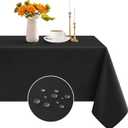 Romanstile Rectangle Tablecloth - Waterproof and Wrinkle Resistant Washable Polyester Table Cloth for Kitchen Dining/Party/Wedding Indoor and Outdoor Use (60 x 84 inch,Black)