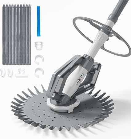VINGLI Suction Pool Cleaner, Automatic Wall-Climbing Vacuum - Light Gray