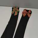 WiliW 2 Pairs Christmas Thigh High Stockings Plus Size, Red White Striped Over Knee High Socks for Women(Black Bow)