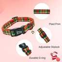 Dog Collars - Red Plaid Print, Soft, Adjustable, Gift Collar for Large Dogs (Large (Pack of 1))