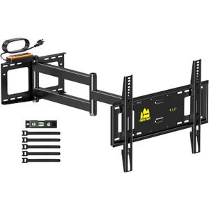 FORGING MOUNT Long Arm TV Wall Mount with Power Strip for 42–80 inch TVs