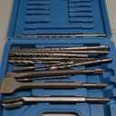 17pcs SDS Plus Concrete Masonry Drill Bits and Chisels Set with Storage Case, Carbide-Tipped Drill Bit Set for Concrete, Stone, Brick
