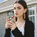 TEECOVER for iPhone 16 Pro Case, Heavy-Duty Shockproof Full Protection Hard Plastic Bumper + Soft Silicone Rubber Protective Case for iPhone 16 Pro - 6.3-Inch, Red Flowers