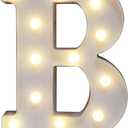 Pooqla LED Marquee Letter Lights Sign, Light Up Alphabet Letter for Home Party Wedding Decoration B (Letter B, Warm White)