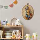 AEHIE Vintage Fall Butterfly Oval Wall Art Decor, Autumn Colorful Butterfly Floral Canvas Artwork Framed, Retro Rustic Oval Wall Art for Home Bedroom Living Room Decor, 11x8.5 Inches