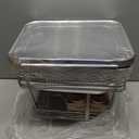 Alpha Living 6 Pack - Disposable Chafing Dish Buffet Set, Half Size Pans, Welded Body Food Warmers for Parties, Fuel Cans Complete Set, Warming Trays (Complete Kit (with Racks))