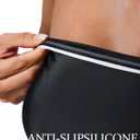 SUUKSESS Women One Piece Tummy Control Swimsuit Strapless Bandeau Bathing Suit (Black, XL)