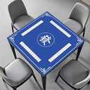 Mahjong Mat, 31.5 in x 31.5 in Mahjong Table Mat for Tile Game, Anti Slip and Noise Reduction Table Cover for Poker Card Board and Dominoes(Blue)