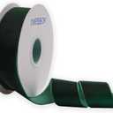 XMRIBBON Dk Green Velvet Ribbon Single Sided, 1 1/ 2 Inch by 10 Yards Spool