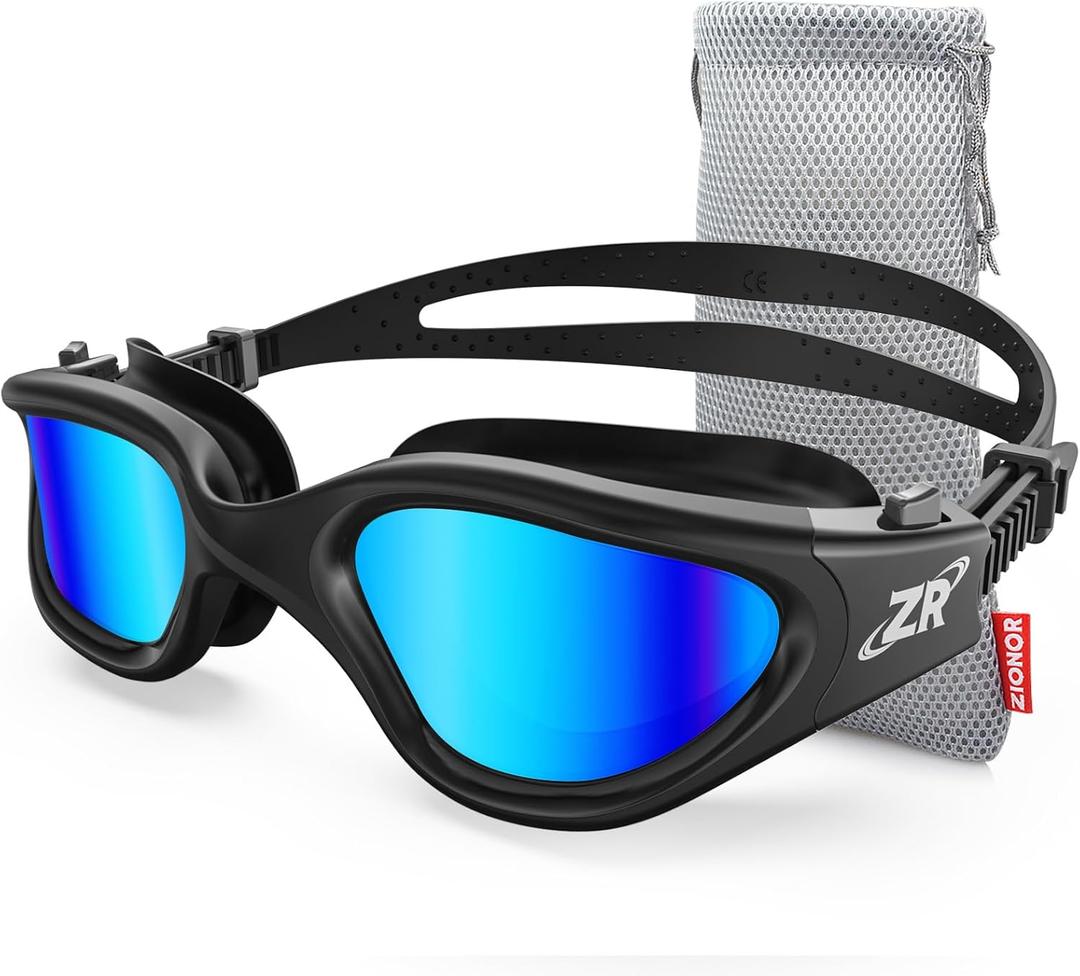 ZIONOR G1 Polarized Swimming Goggles for Unisex Adult Women Anti Fog 100% Anti UV Diving Goggles (A4 (Polarized + Mirror Blue))