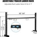 Colinktool Adjustable Roof Ladder Racks,Trailer Ladder Racks Fit for 4'-7' Enclosed Trailers Cargo Vans Trucks 2 Pack, Black