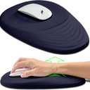 Hokafenle Ergonomic Mouse Pad Wrist Support, Terraced Slope Carpal Tunnel Wrist Pad for Mouse with Unibody Memory Foam, Wrist Rest Pain Relief Mousepad (Dark Blue, 11.8x7.9 in)