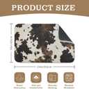 Brown and White Western Cowhide Bathroom Rugs 24"x16" Water Absorbent Soft Non-Slip Bath Mat Machine Washable Mats for Showers Laundry Rooms Indoor Doors Decor